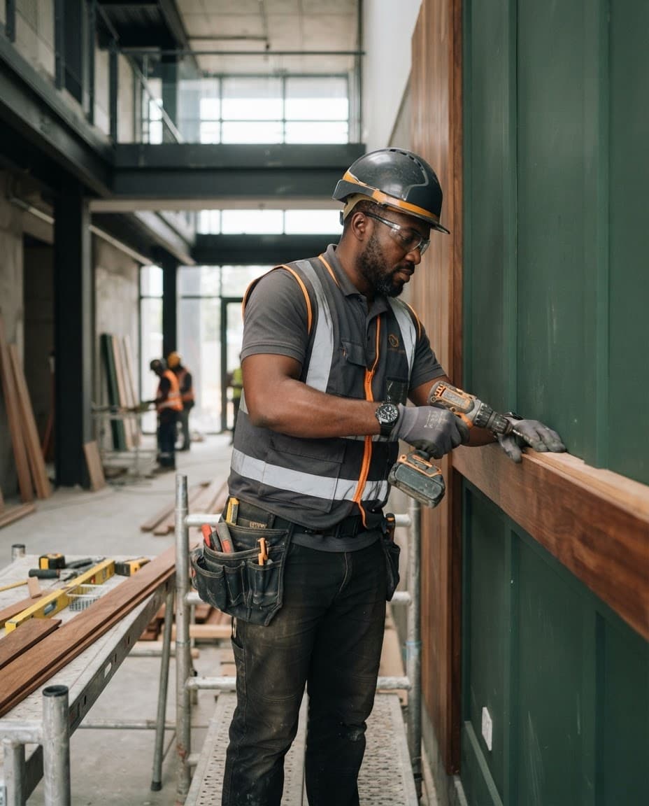 Pose sur un chantier de rénovation